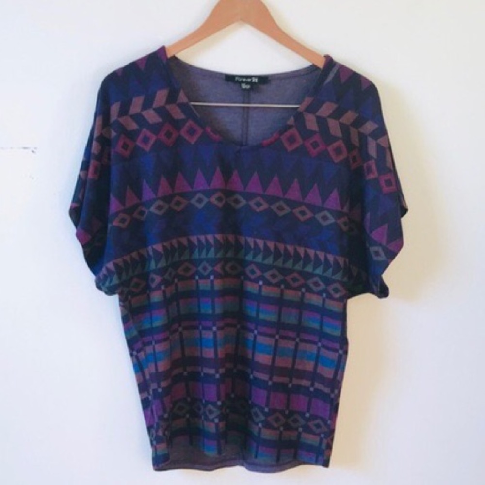 Forever 21 Purple Pattern Printed Top!